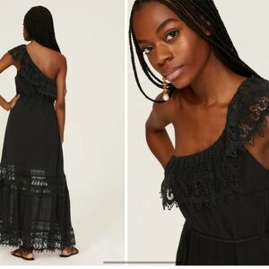 Miguelina Regina Black one shoulder lace Dress size XS/small